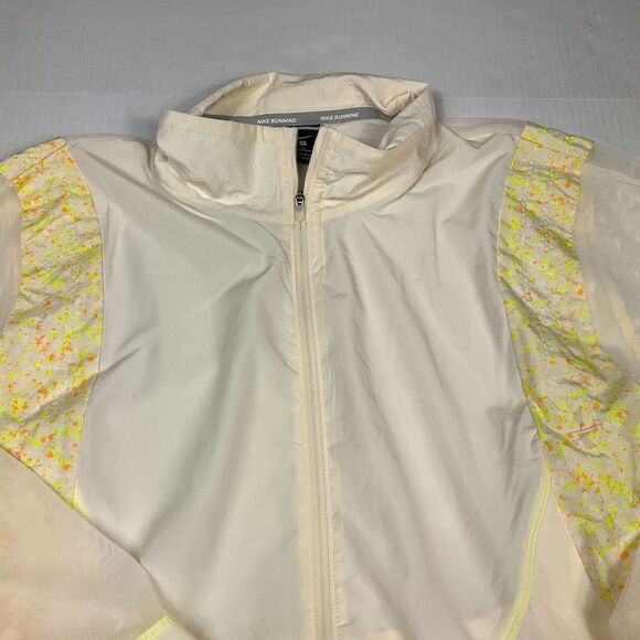 Nike Womens Icon Clash Packable Running Jacket Ivory Yellow Mesh Full Zip XL - Picture 3 of 12